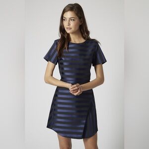topshop blue skater dress Topshop Denim Seamed Flippy Mini Dress, Womens, Juniors, 10, Mid Blue